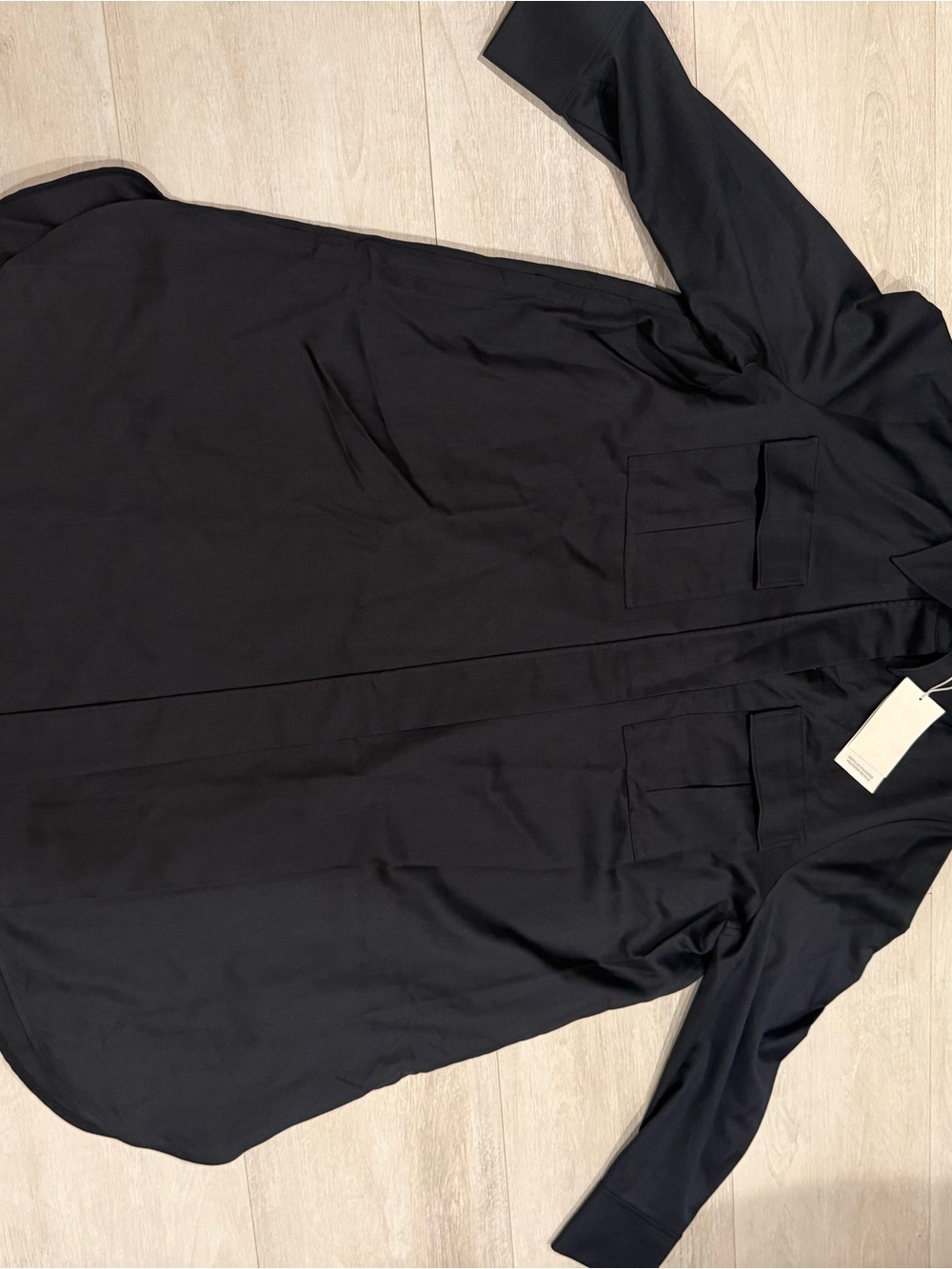 COS Black Casual Button-Down Shirt with pockets oversized woman
